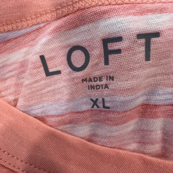 NWT LOFT Peach Breeze Striped Surf Cotton Crewneck Tee - Picture 8 of 11